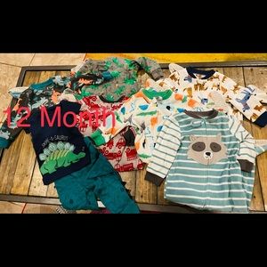 6 piece baby boy bundle Carters pajamas size 12 months